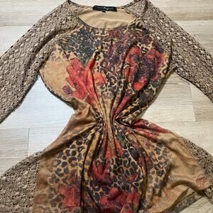 Rhinestone Leopard Mini Dress